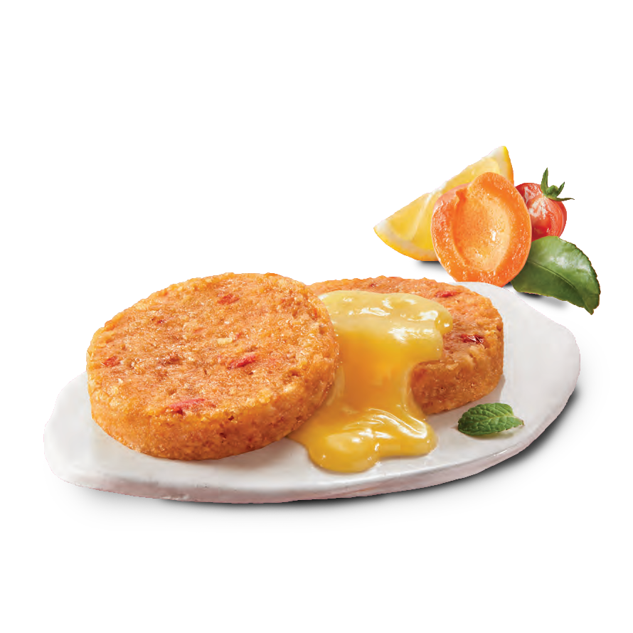 Tortina con albicocche, pomodoro e scorza di limone