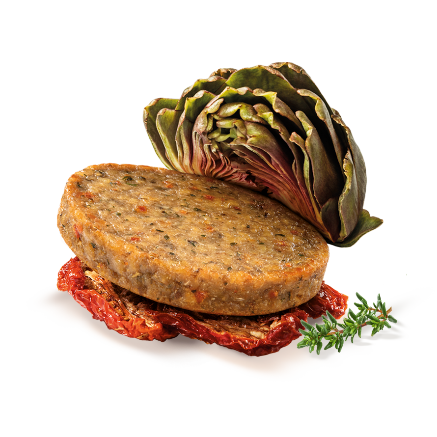 Veggie Burger with Artichokes and Sundried Tomatoes