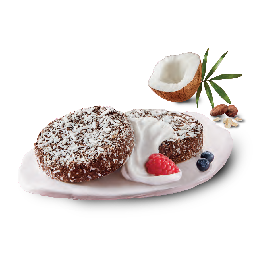 Tortina con cacao, cocco e avena
